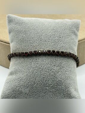 Vintage red Garnet Tennis Bracelet - Deep Red Stone Bracelet